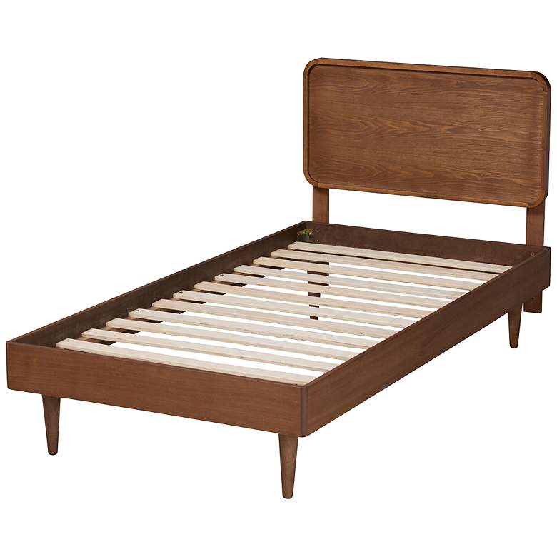 Image 6 Baxton Studio Gisa Walnut Brown Twin Size Platform Bed more views