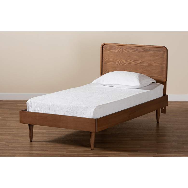 Image 7 Baxton Studio Gisa Walnut Brown Twin Size Platform Bed more views