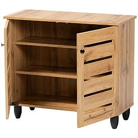 Image5 of Baxton Studio Gisela 30" Wide Oak Brown 2-Door Shoe Cabinet more views