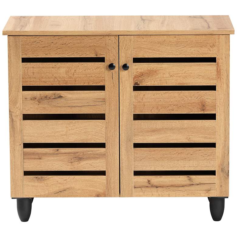 Image 6 Baxton Studio Gisela 30" Wide Oak Brown 2-Door Shoe Cabinet more views