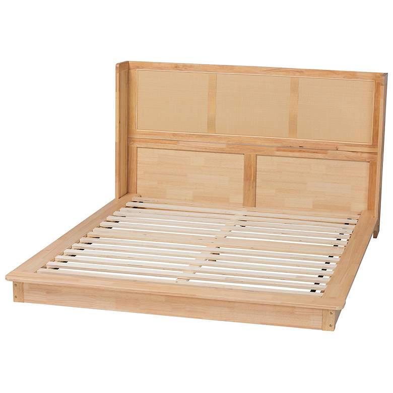 Image 5 Baxton Studio Glennis Japandi Natural Brown Wood Queen Size Platform Bed more views
