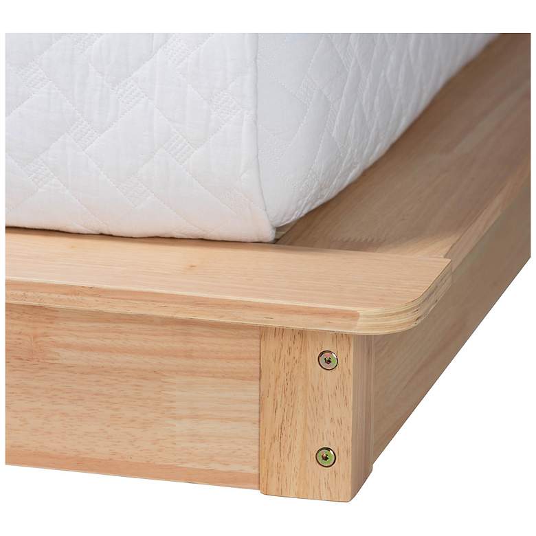Image 7 Baxton Studio Glennis Japandi Natural Brown Wood Queen Size Platform Bed more views