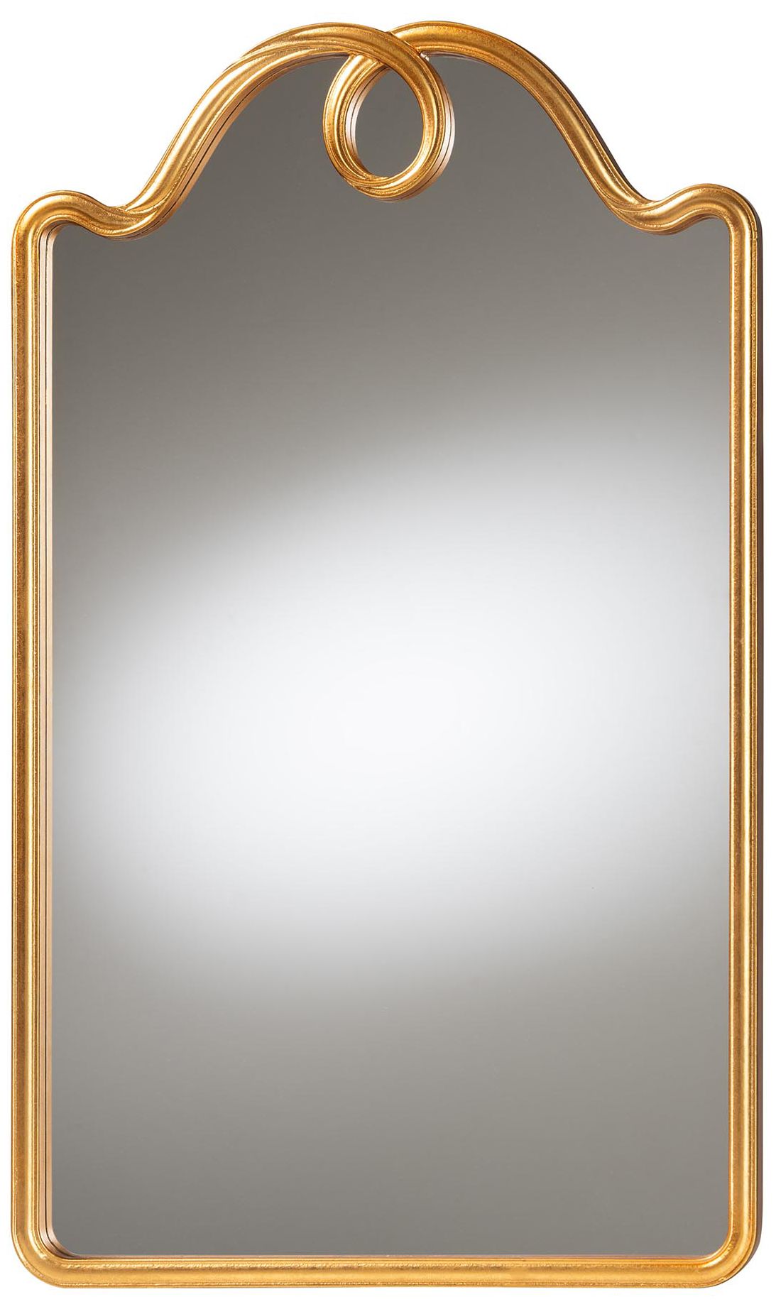 Image 2 Baxton Studio Gold Wall Mirror with Decorative Top