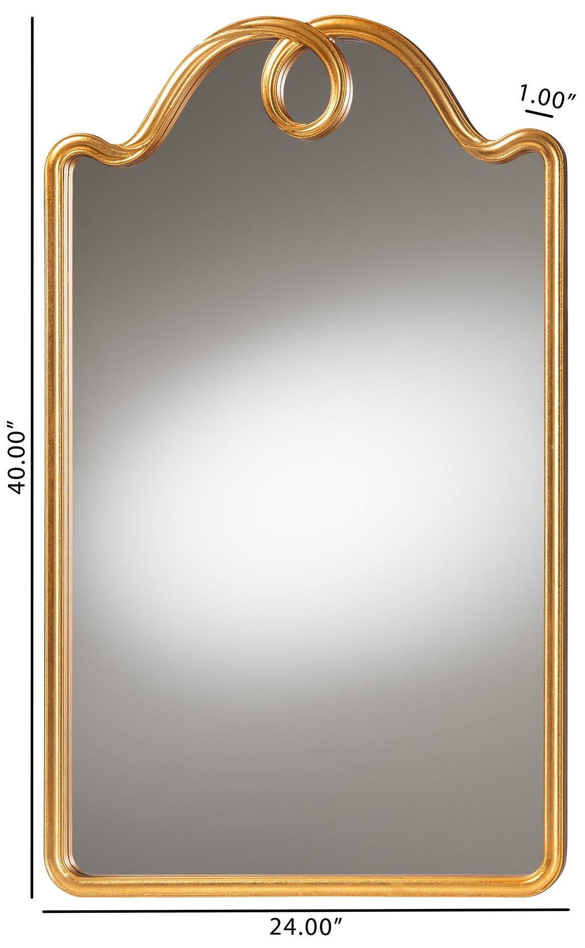 Image 4 Baxton Studio Gold Wall Mirror with Decorative Top more views
