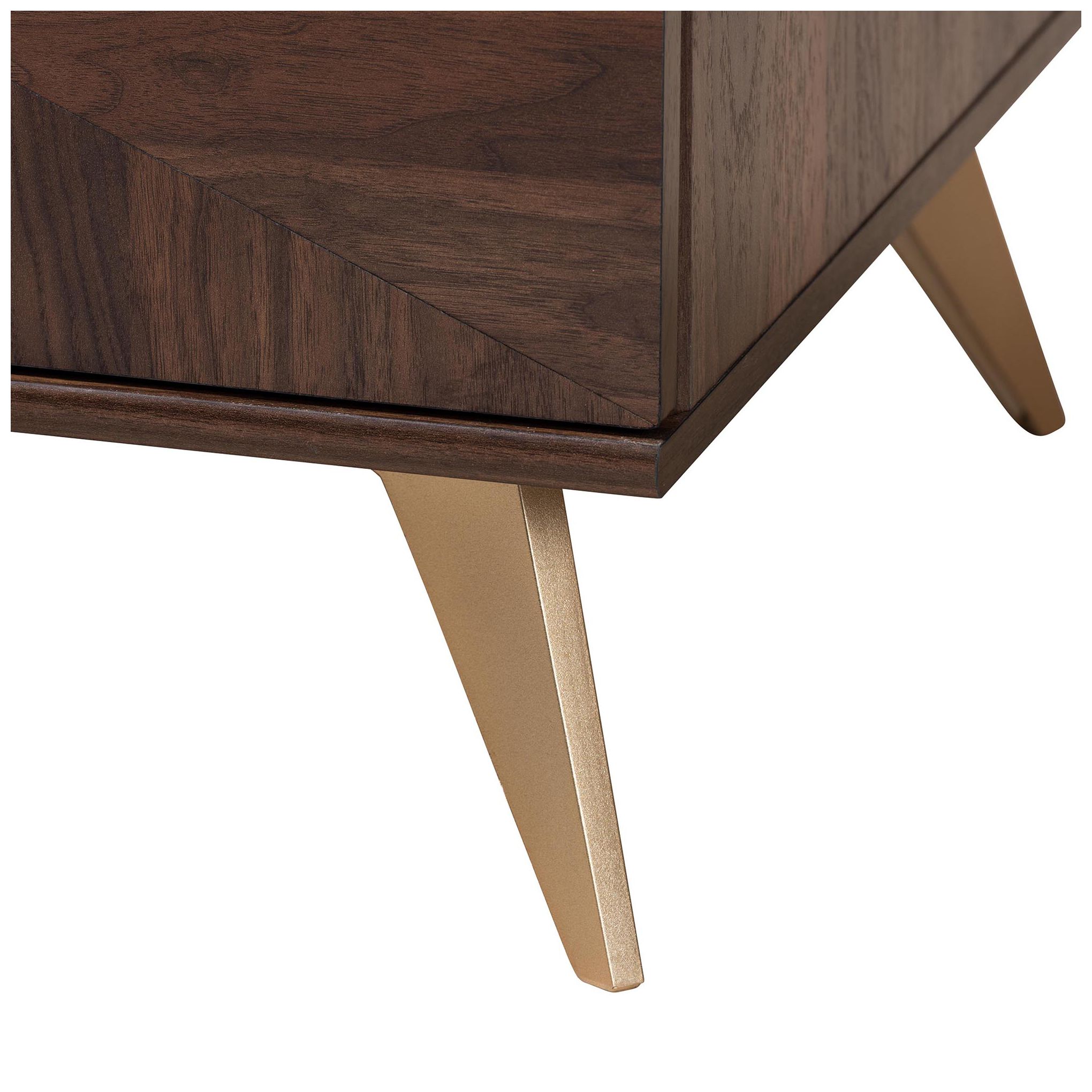 Baxton Studio Graceland Walnut Brown Finished Wood 2-Drawer Coffee Table