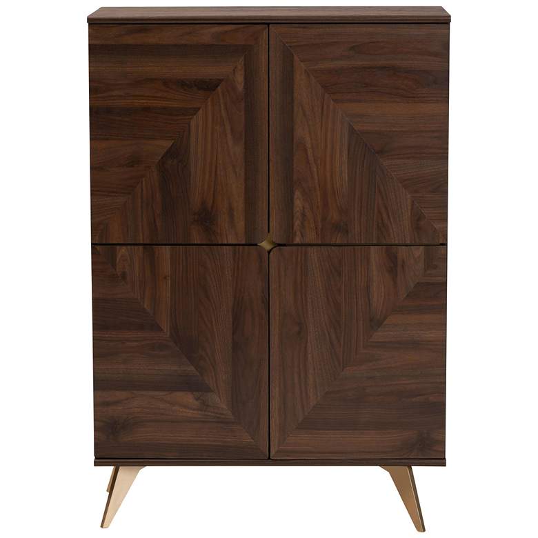 Image 7 Baxton Studio Graceland Walnut Brown Finished Wood Shoe Cabinet more views