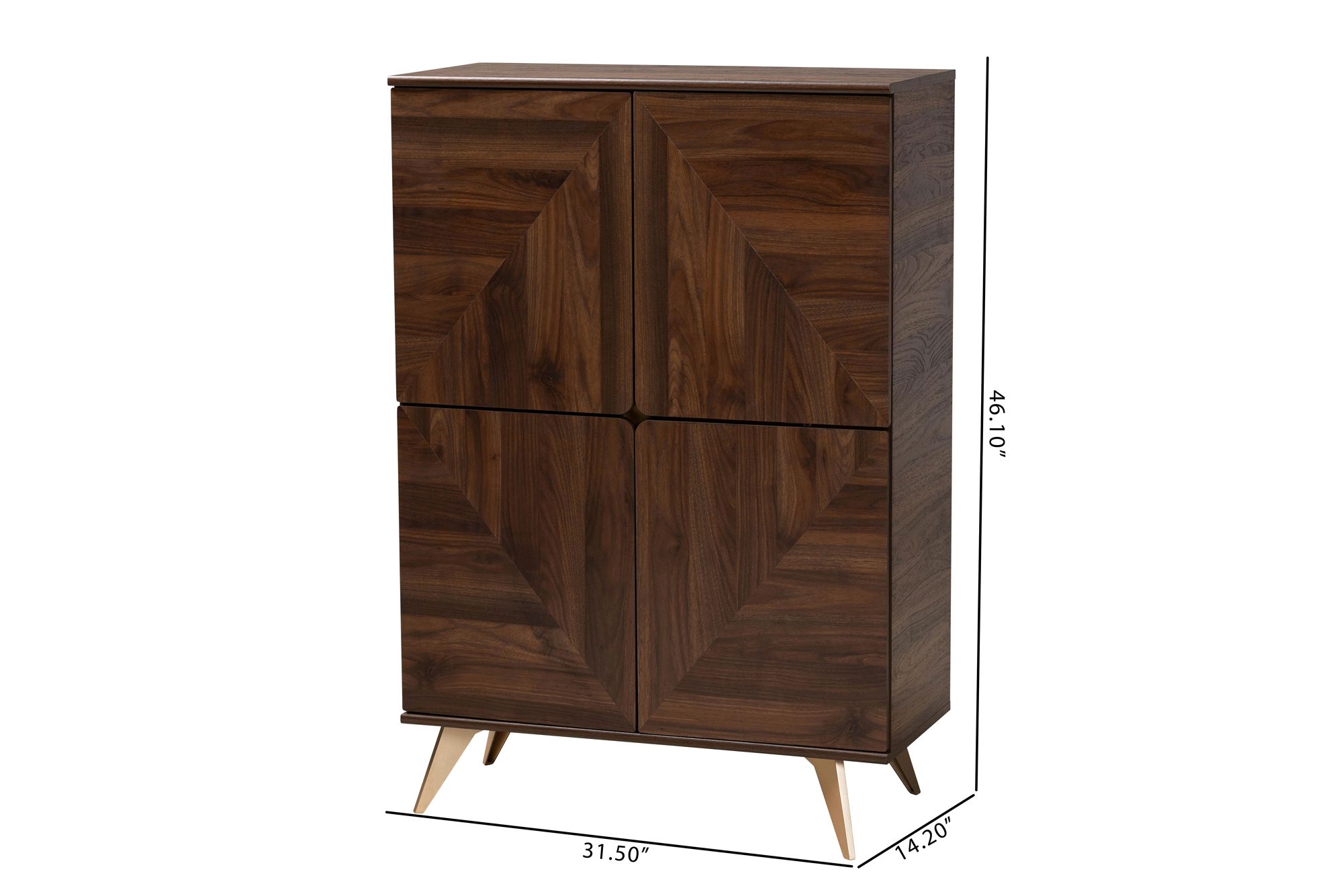 Baxton Studio Graceland Walnut Brown Finished Wood Shoe Cabinet