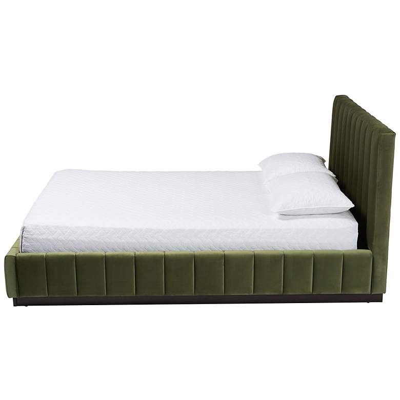 Image 3 Baxton Studio Granger Velvet Upholstered Platform Queen Bed more views