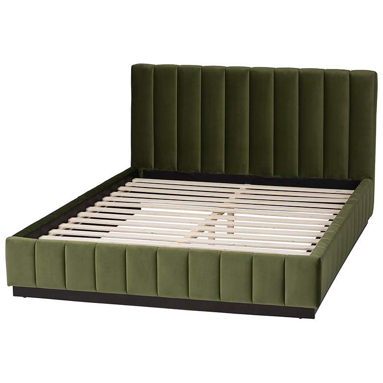 Image 4 Baxton Studio Granger Velvet Upholstered Platform Queen Bed more views