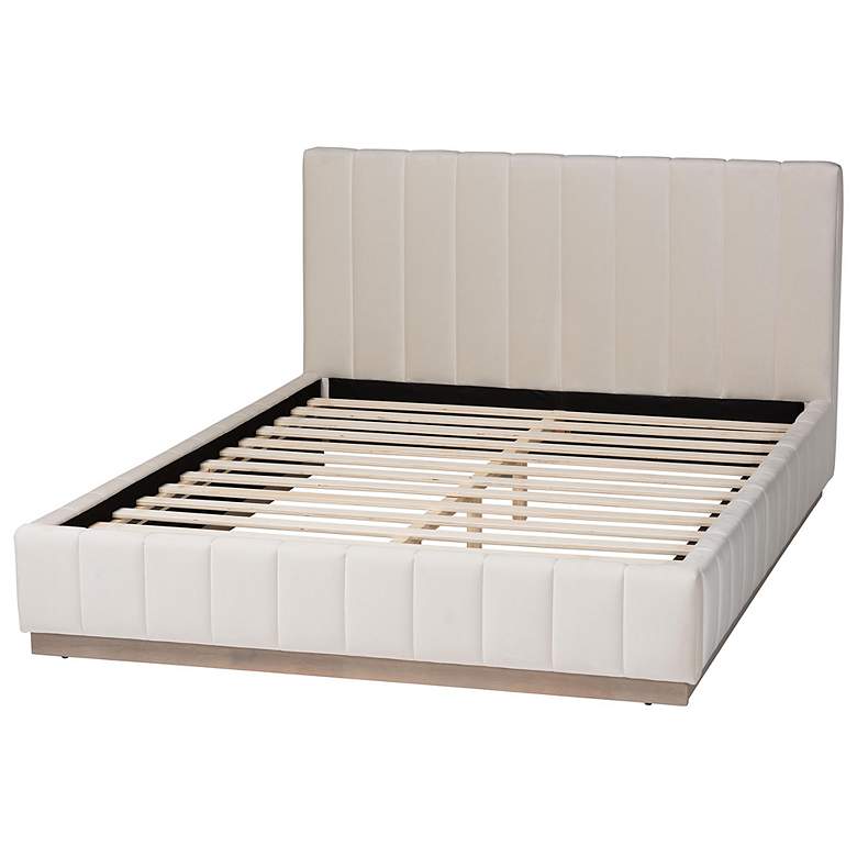 Image 4 Baxton Studio Granger Velvet Upholstered Platform Queen Bed more views