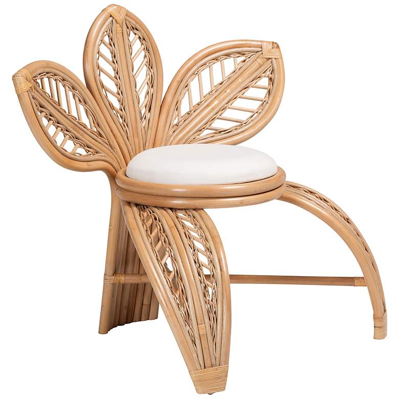 Image 2 Baxton Studio Gresham Natural Brown Rattan Leaf Accent Chair