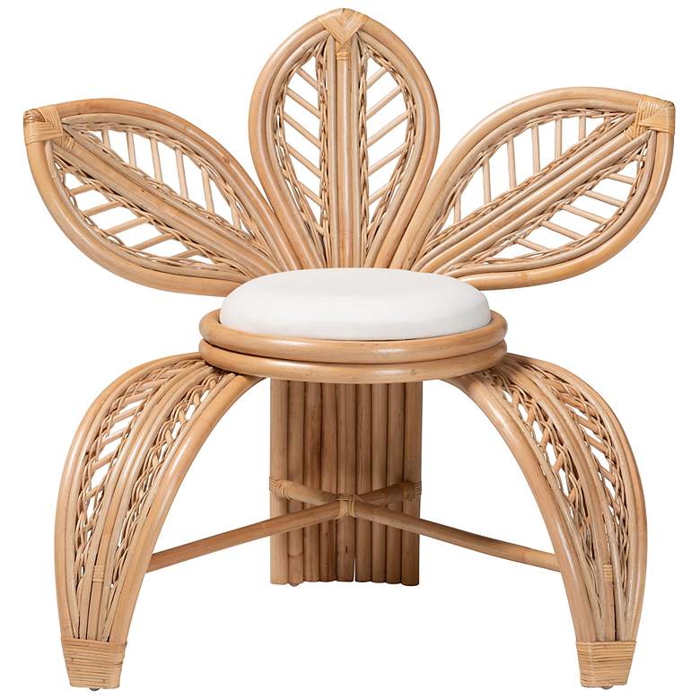 Image 6 Baxton Studio Gresham Natural Brown Rattan Leaf Accent Chair more views