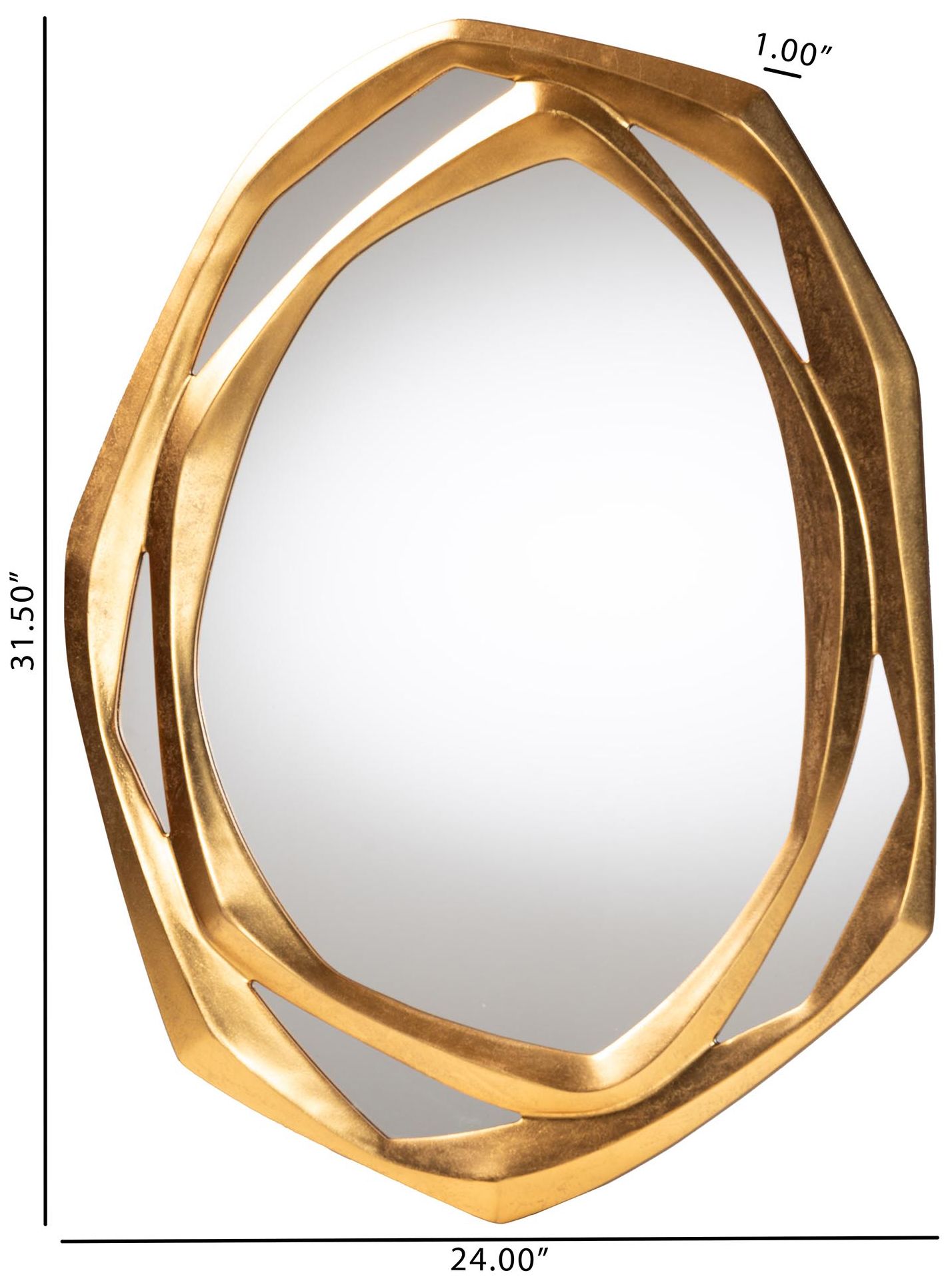 Image 4 Baxton Studio Halen Antique Goldleaf Accent Wall Mirror more views