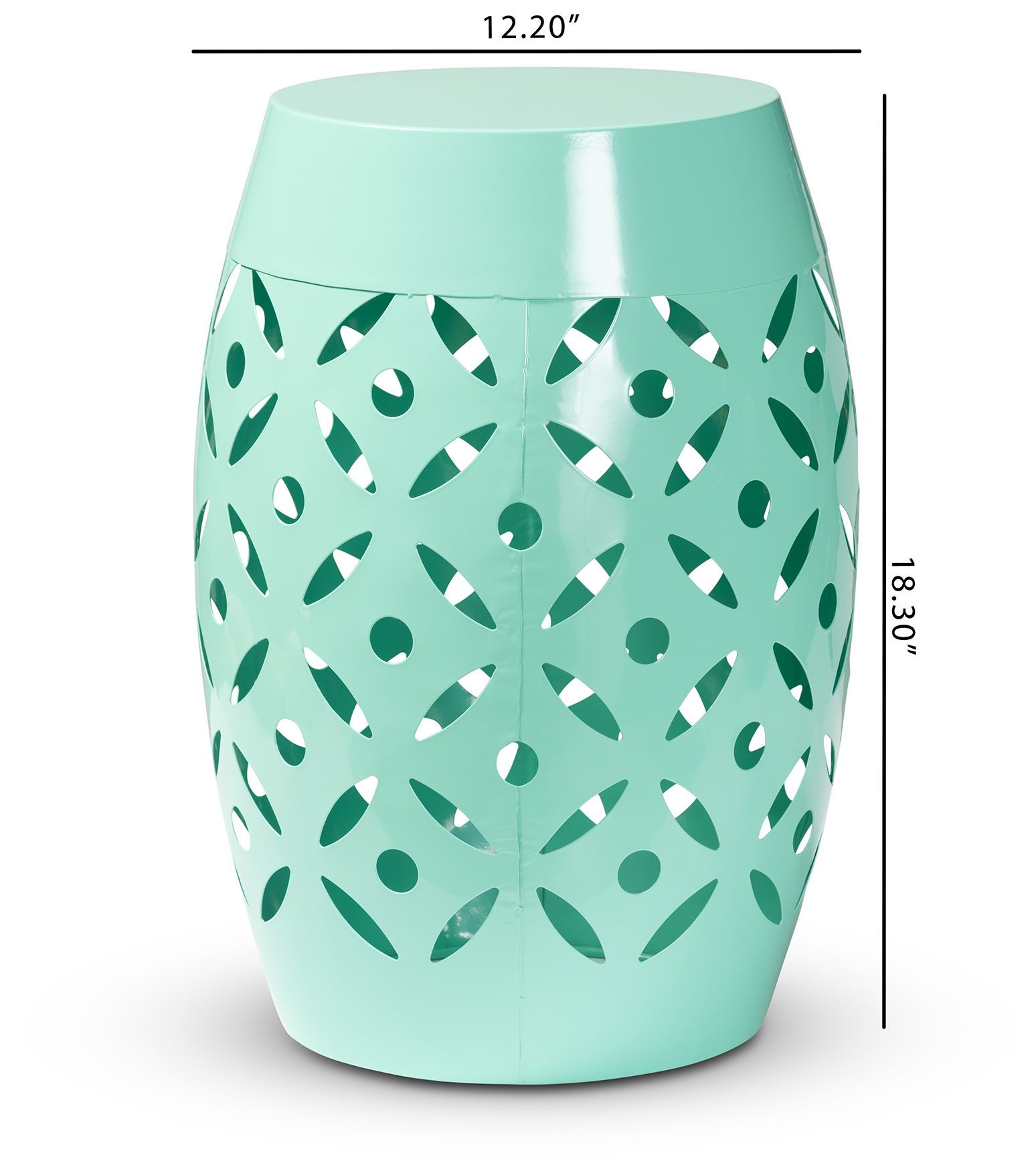 Image 7 Baxton Studio Hallie Aqua Finished Metal Outdoor Side Table more views
