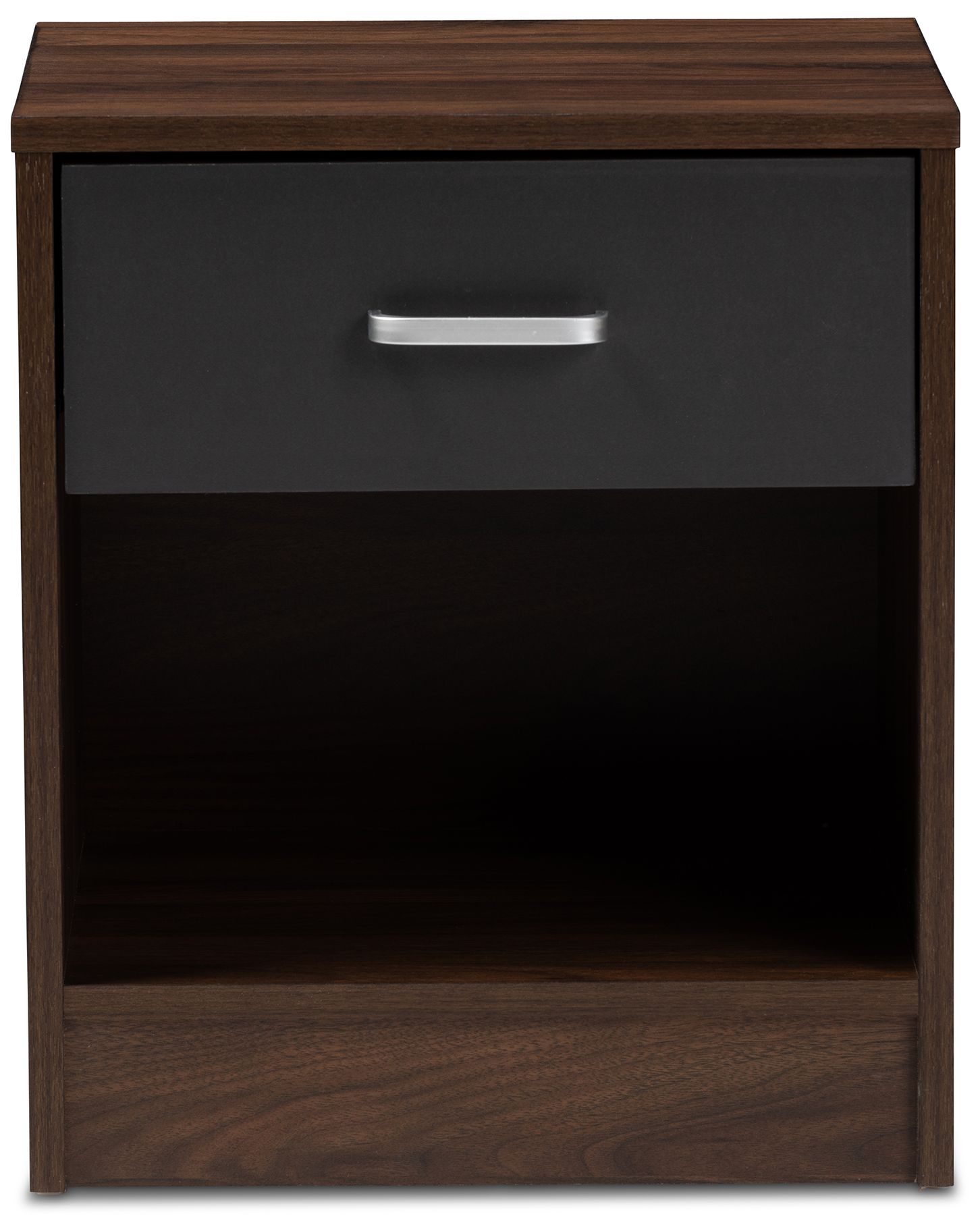 Image 4 Baxton Studio Hansel 1-Drawer Dark Brown and Dark Grey Finished Nightstand more views