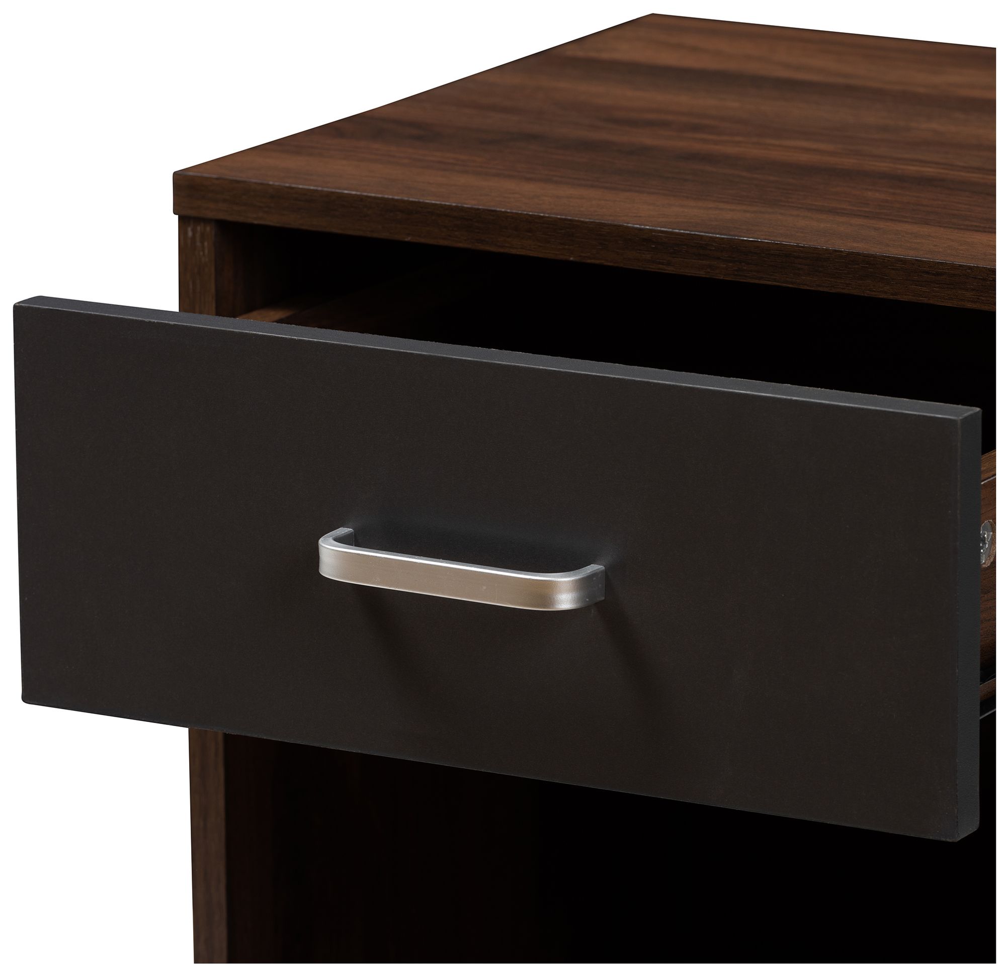 Image 7 Baxton Studio Hansel 1-Drawer Dark Brown and Dark Grey Finished Nightstand more views