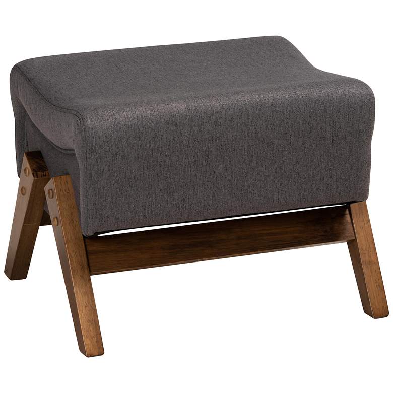 Image 2 Baxton Studio Hanson Dark Gray Fabric Ottoman
