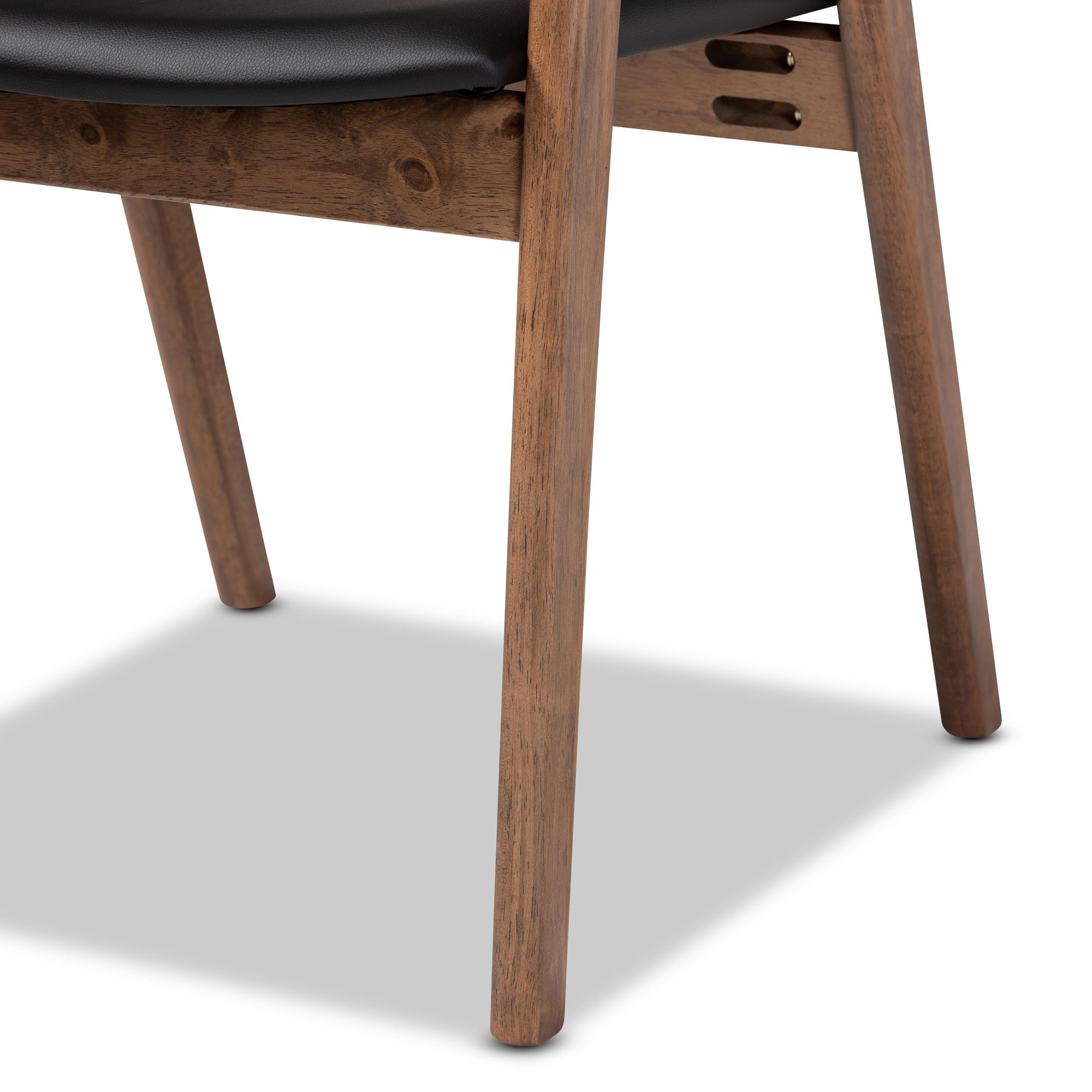 Image 4 Baxton Studio Harland Black Faux Leather 7-Piece Dining Set more views