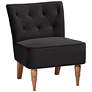 Baxton Studio Harmon Tufted Black Velvet Fabric Accent Chair