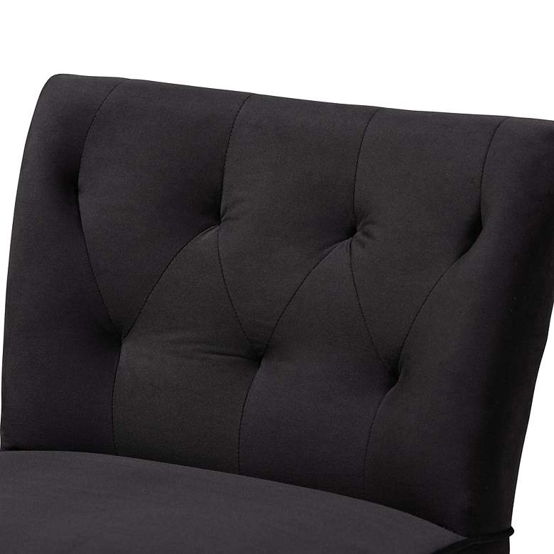 Image 3 Baxton Studio Harmon Tufted Black Velvet Fabric Accent Chair more views