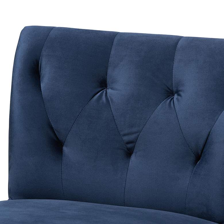 Image 3 Baxton Studio Harmon Tufted Navy Blue Velvet Accent Chair more views