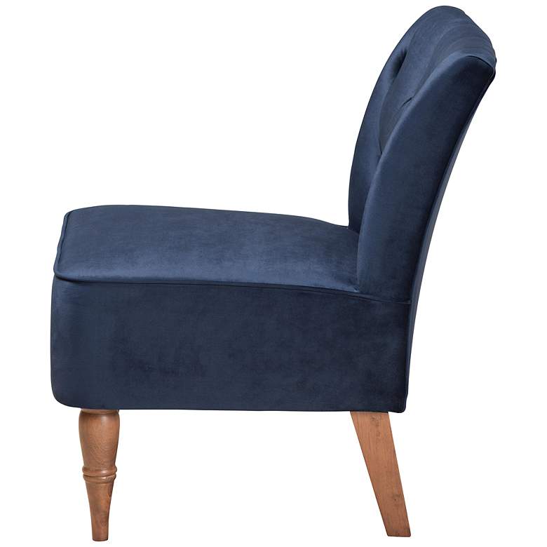 Image 6 Baxton Studio Harmon Tufted Navy Blue Velvet Accent Chair more views