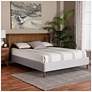3_Baxton Studio Harrell Modern Grey Velvet and Rattan Wood Queen Size Bed more views