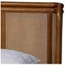 6_Baxton Studio Harrell Modern Grey Velvet and Rattan Wood Queen Size Bed more views