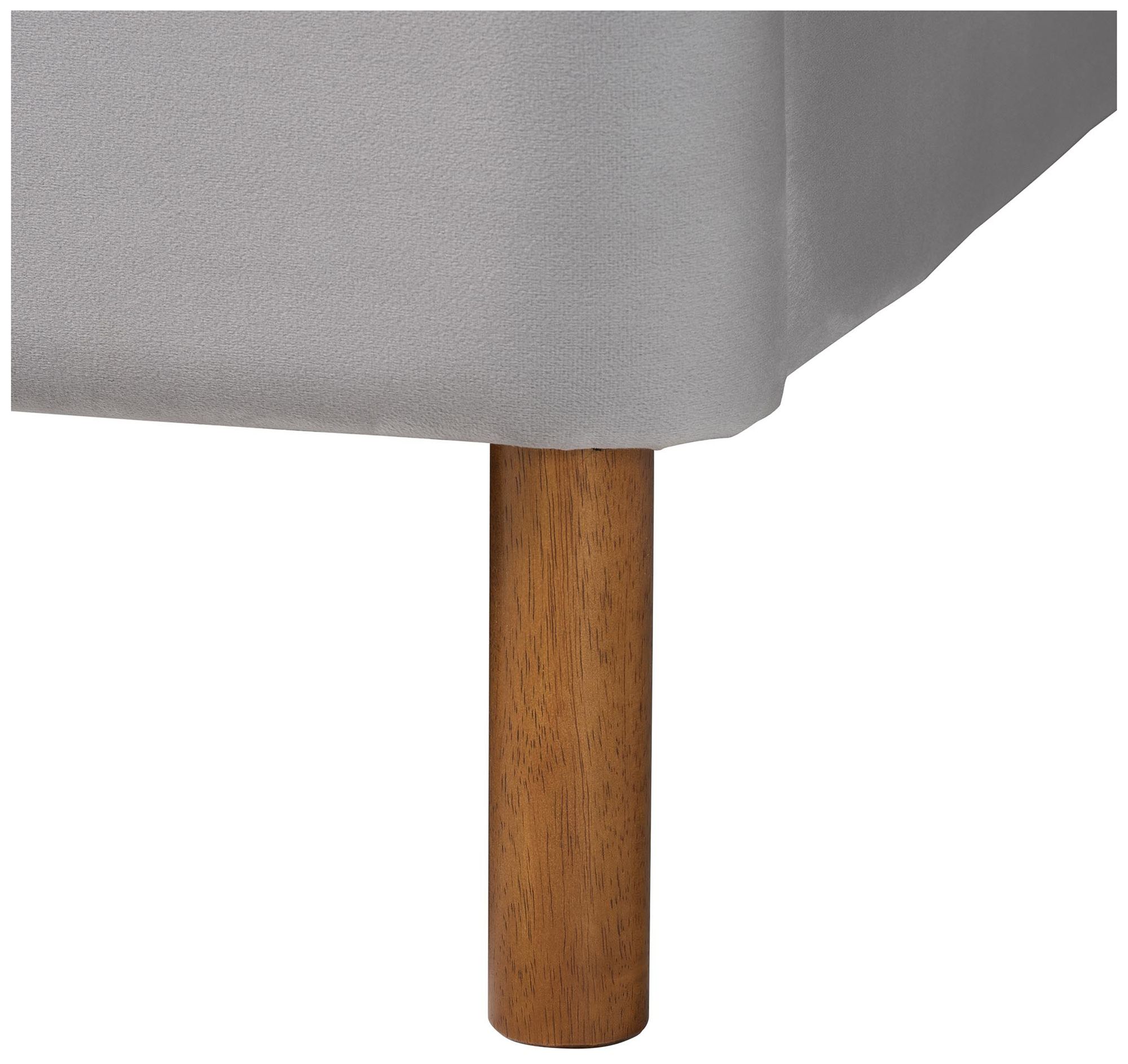 Image 7 Baxton Studio Harrell Modern Grey Velvet and Rattan Wood Queen Size Bed more views