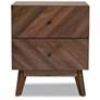 4_Baxton Studio Hartman Walnut Brown Finished Wood 2-Drawer Nightstand more views