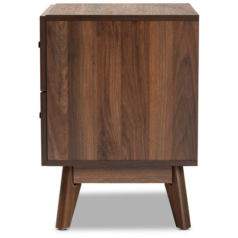 Image 5 Baxton Studio Hartman Walnut Brown Finished Wood 2-Drawer Nightstand more views