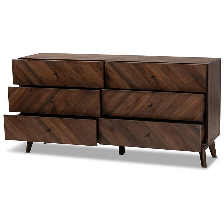 Image 3 Baxton Studio Hartman Walnut Brown Finished Wood 6-Drawer Dresser more views