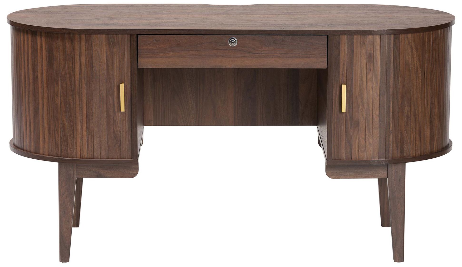 Image 4 Baxton Studio Hayes Wood Writing Desk - Oval Desk with Locking Drawer more views