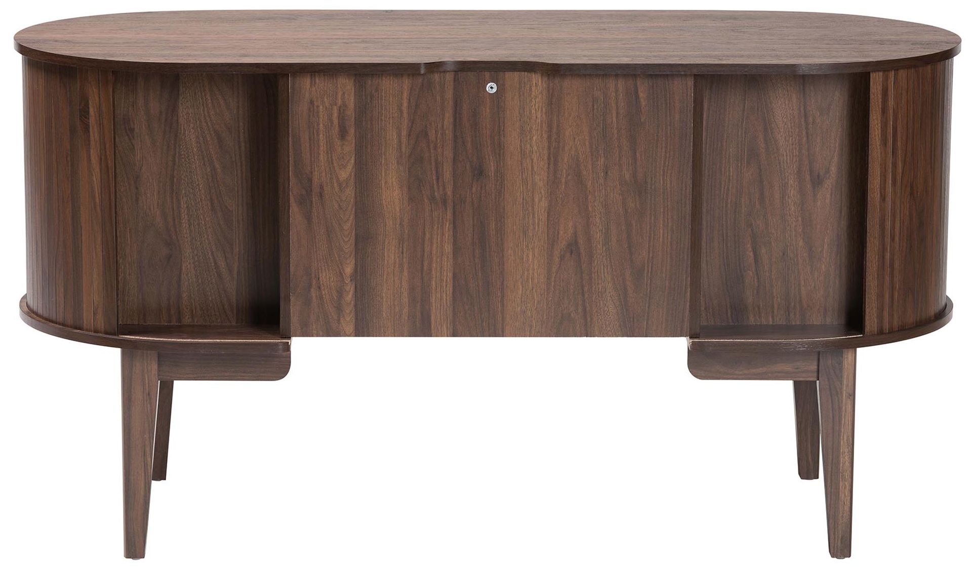 Image 6 Baxton Studio Hayes Wood Writing Desk - Oval Desk with Locking Drawer more views