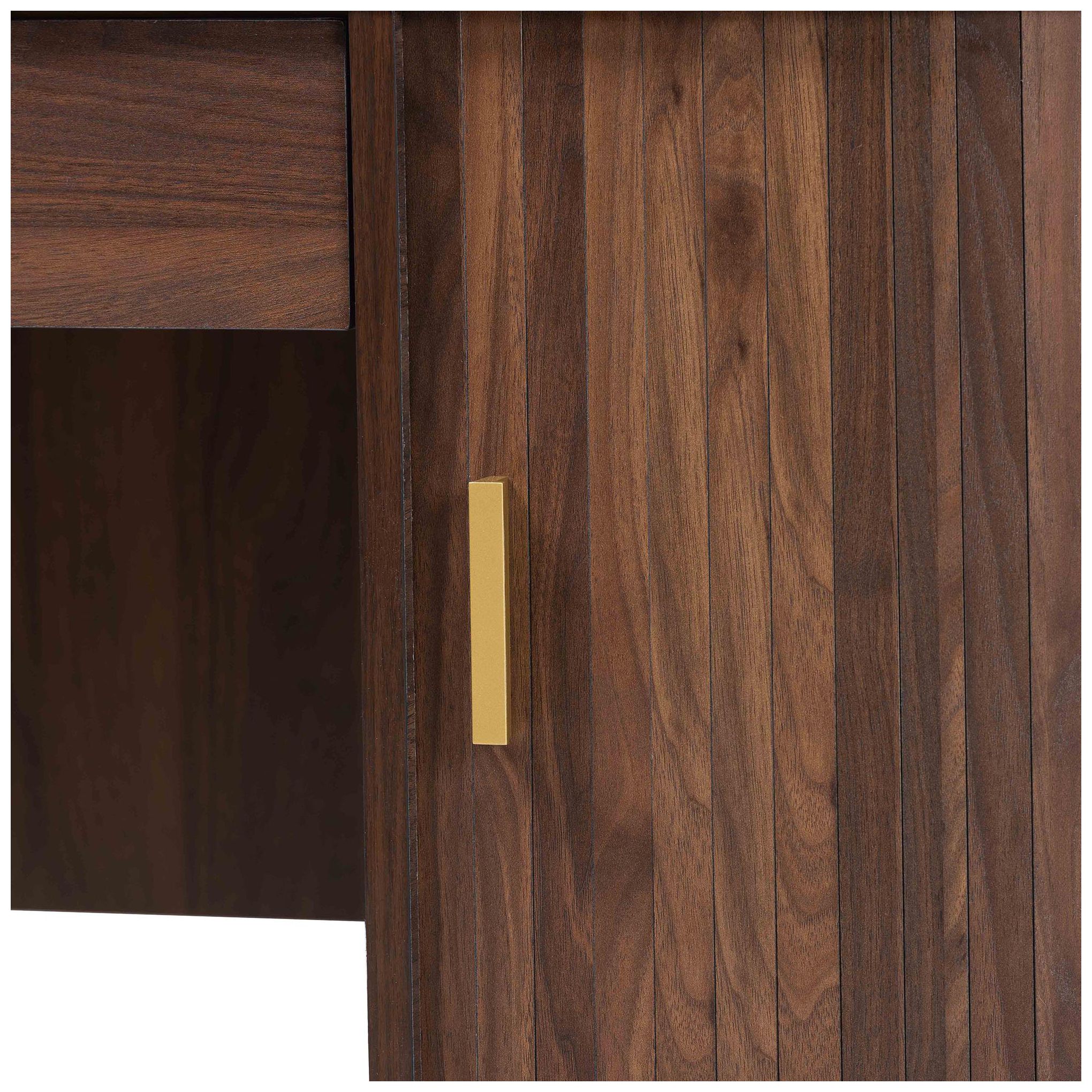 Baxton Studio Hayes Wood Writing Desk - Oval Desk with Locking Drawer