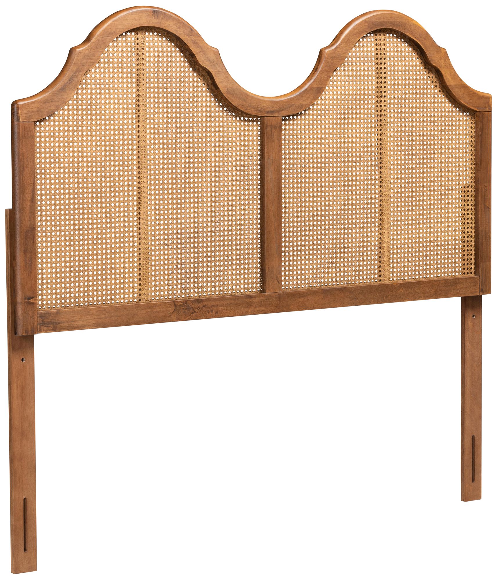 Baxton Studio Hazel Ash Walnut Arched Headboard 915D0 Lamps Plus