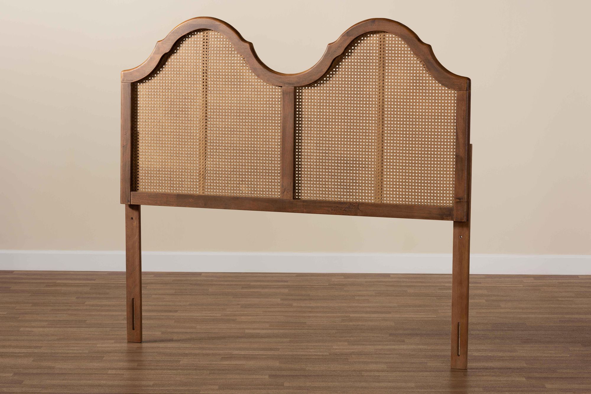 Baxton Studio Hazel Ash Walnut Queen Arched Headboard