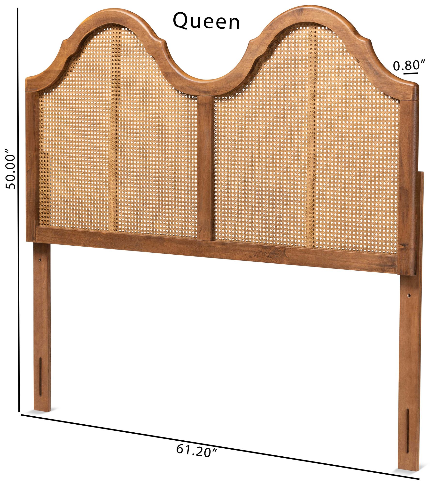 Baxton Studio Hazel Ash Walnut Queen Arched Headboard