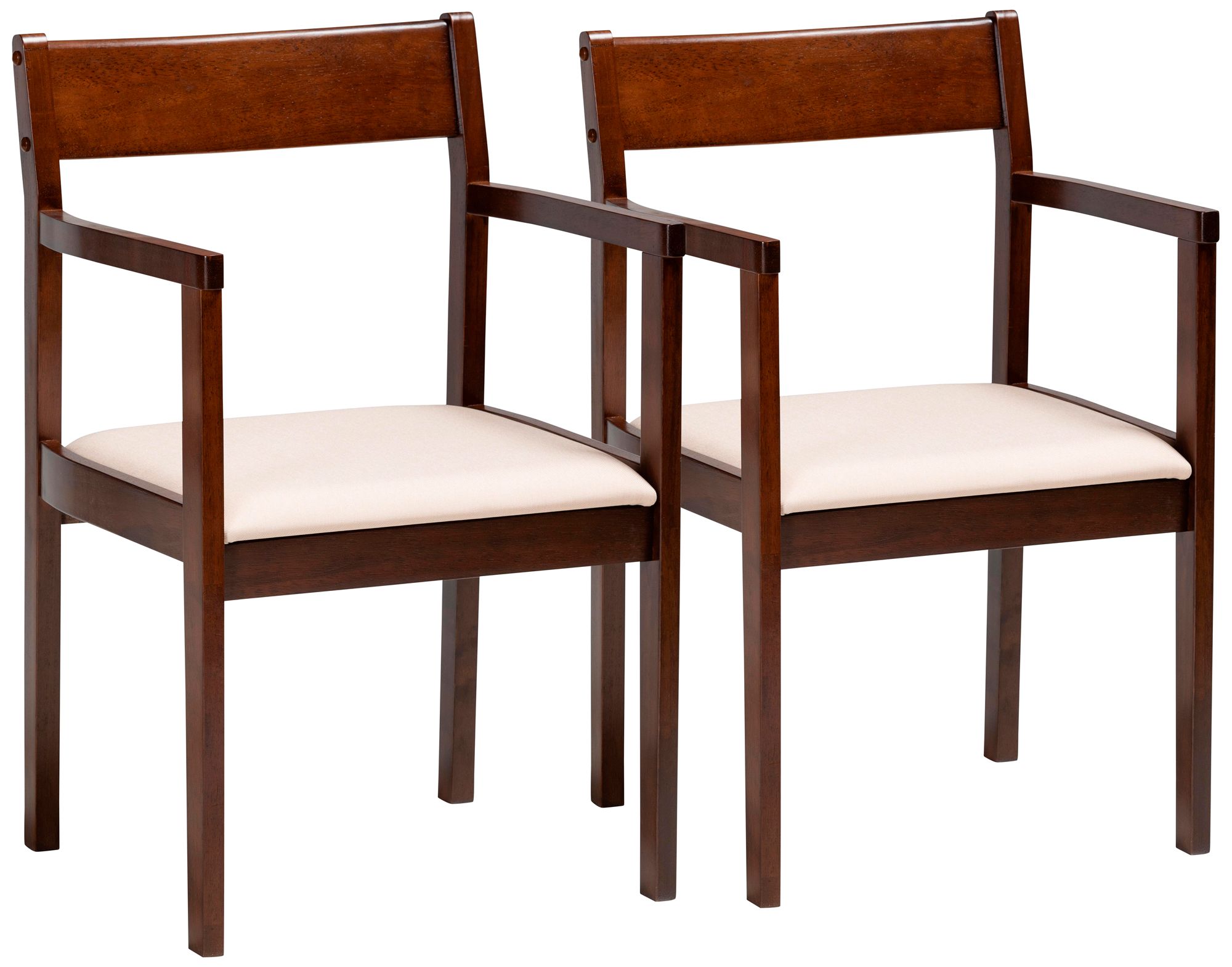 Baxton Studio Helene Cream Fabric Dining Chairs Set of 2 678A5