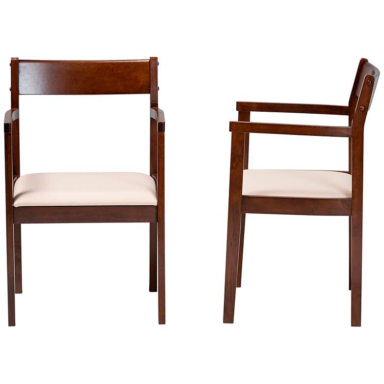 Image 7 Baxton Studio Helene Cream Fabric Dining Chairs Set of 2 more views