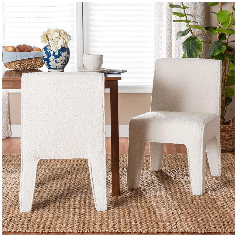 Image 1 Baxton Studio Helios Boucle Dining Chair Set of 2