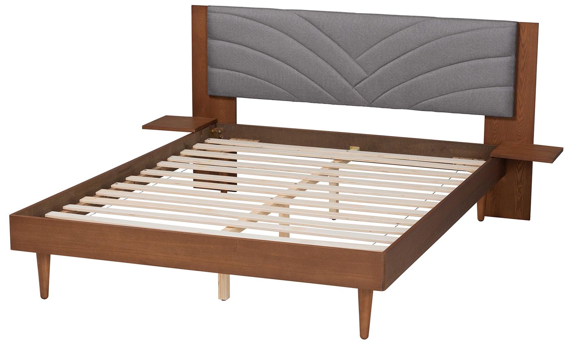 Image 4 Baxton Studio Hemera King Size Platform Bed With Floating Side Table more views