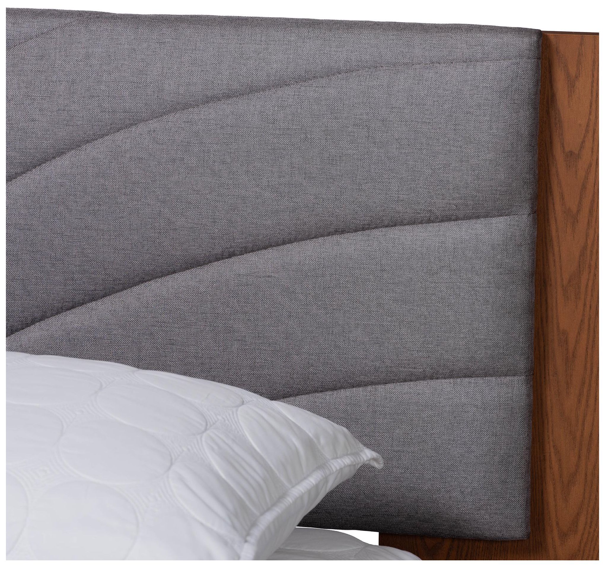 Image 5 Baxton Studio Hemera King Size Platform Bed With Floating Side Table more views