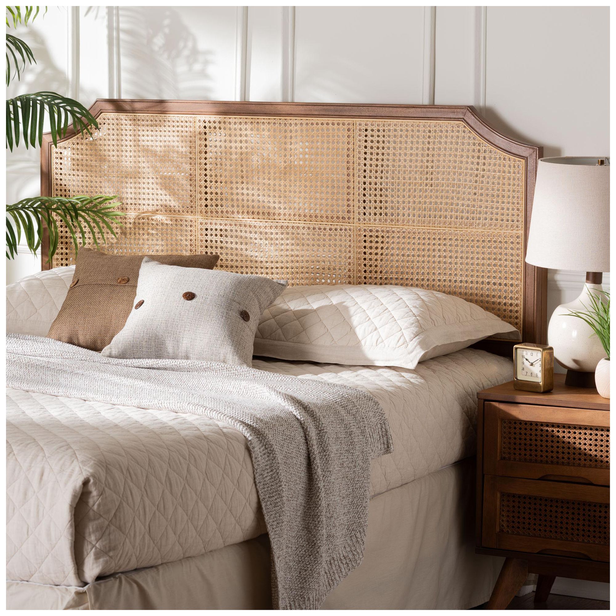 Image 3 Baxton Studio Hermine Bamboo Woven Backrest Panel Queen Size Headboard more views