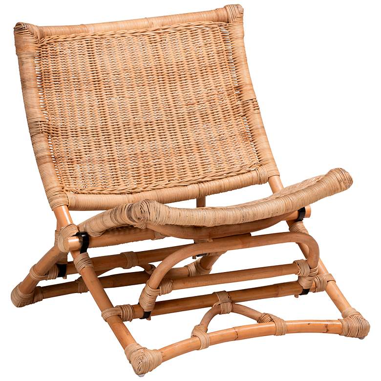 Image 2 Baxton Studio Herrera Natural Brown Rattan Lounge Chair
