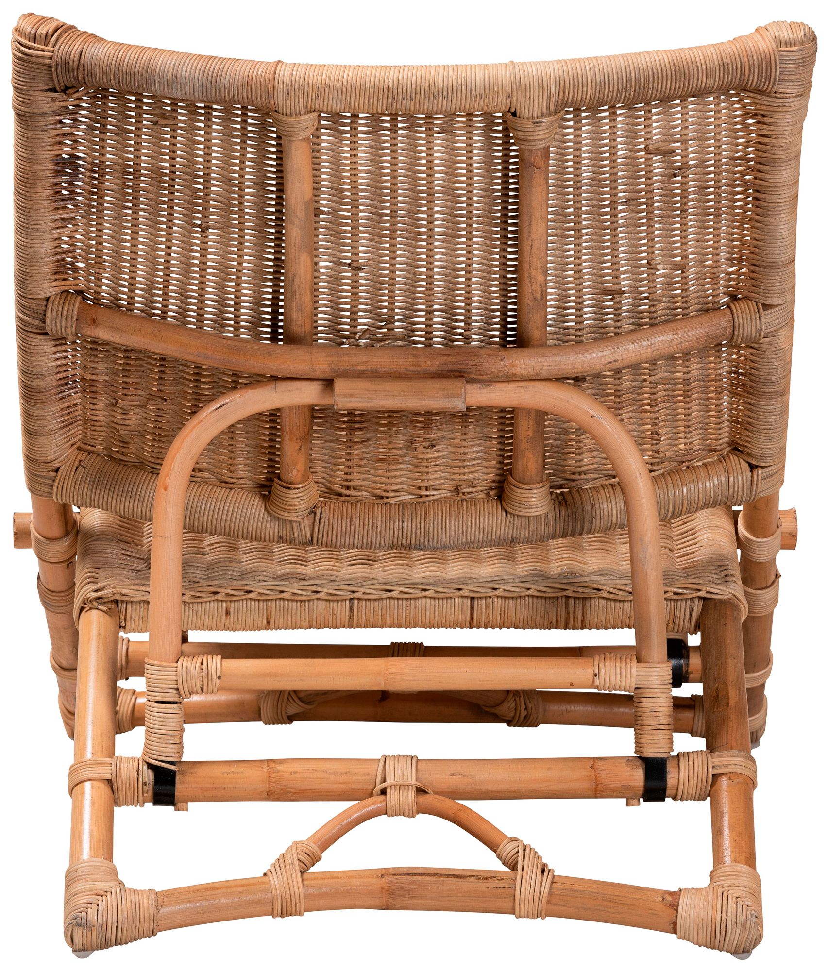 Baxton Studio Herrera Natural Brown Rattan Lounge Chair