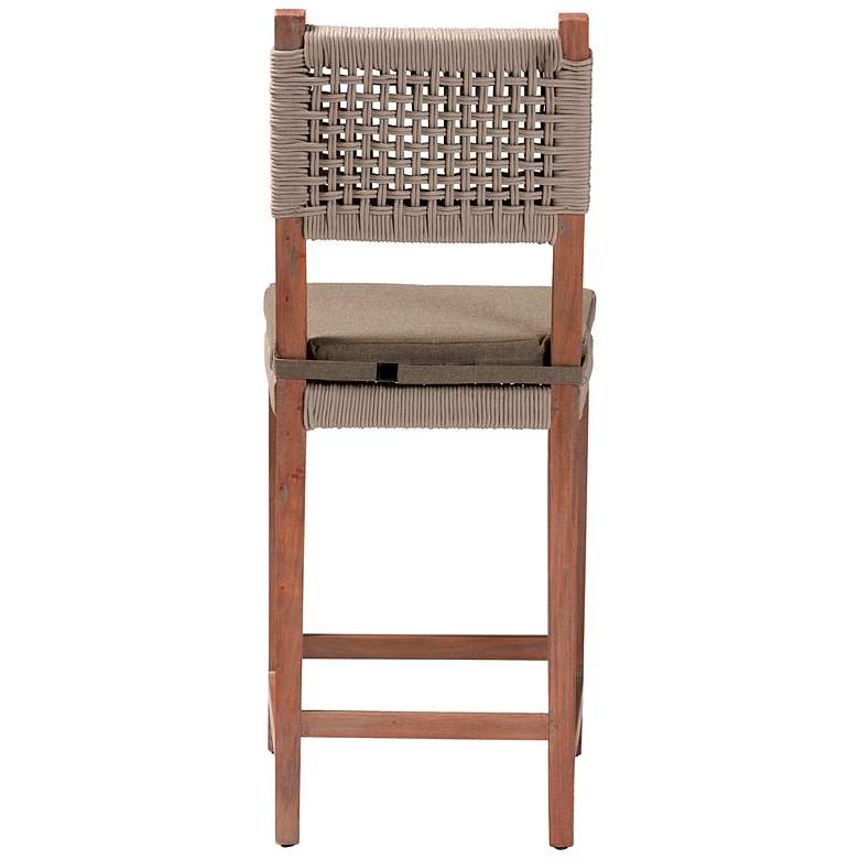 Image 3 Baxton Studio Heyna 27 1/4" Walnut Brown Counter Stool more views