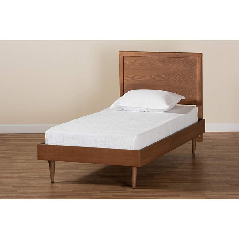Image 7 Baxton Studio Hiro Walnut Brown Twin Size Platform Bed more views