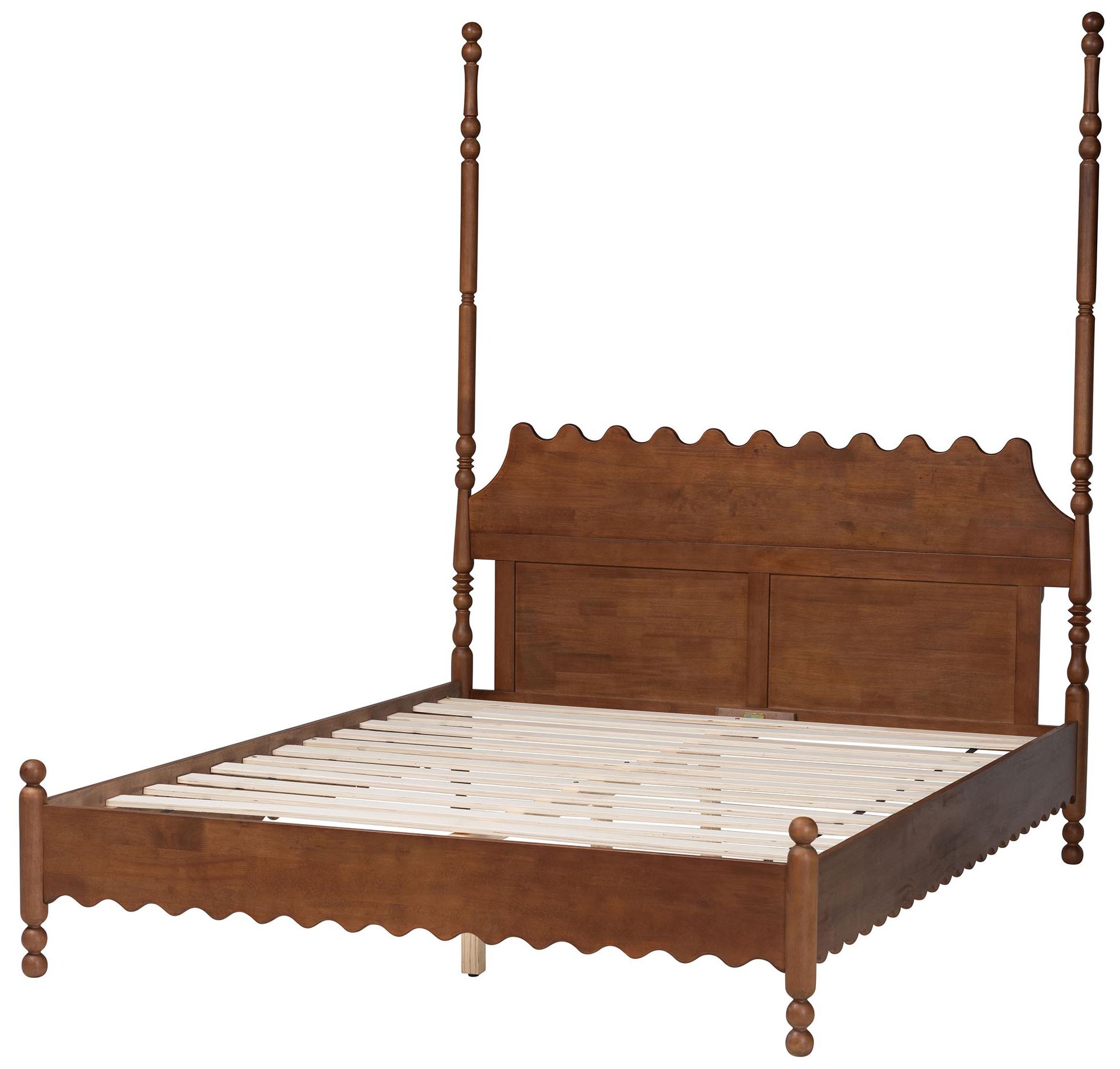 Image 4 Baxton Studio Hoffman Platform Bed - Bed Frame , Walnut Brown, Queen more views