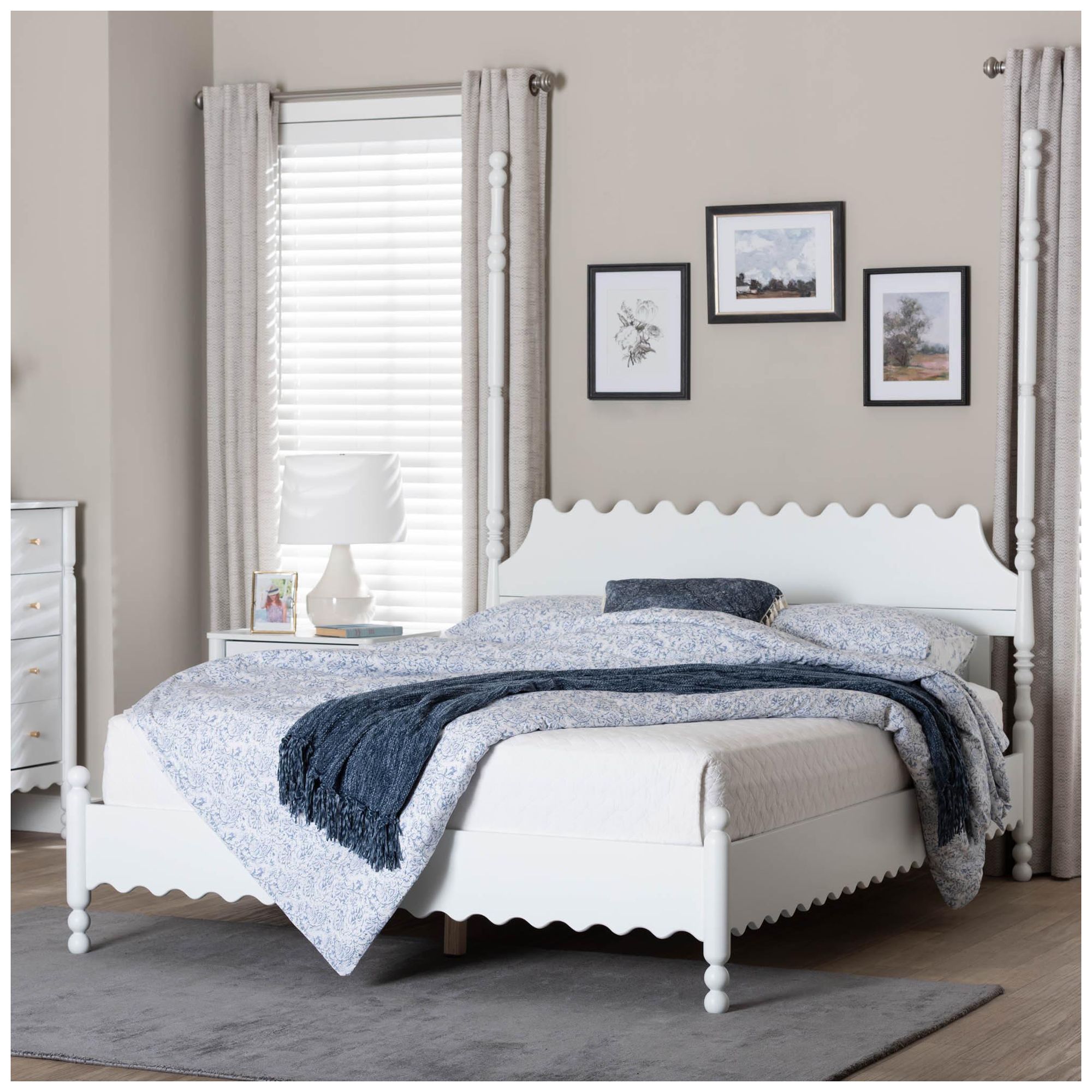 Image 2 Baxton Studio Hoffman Platform Bed - Bed Frame , White, Queen more views